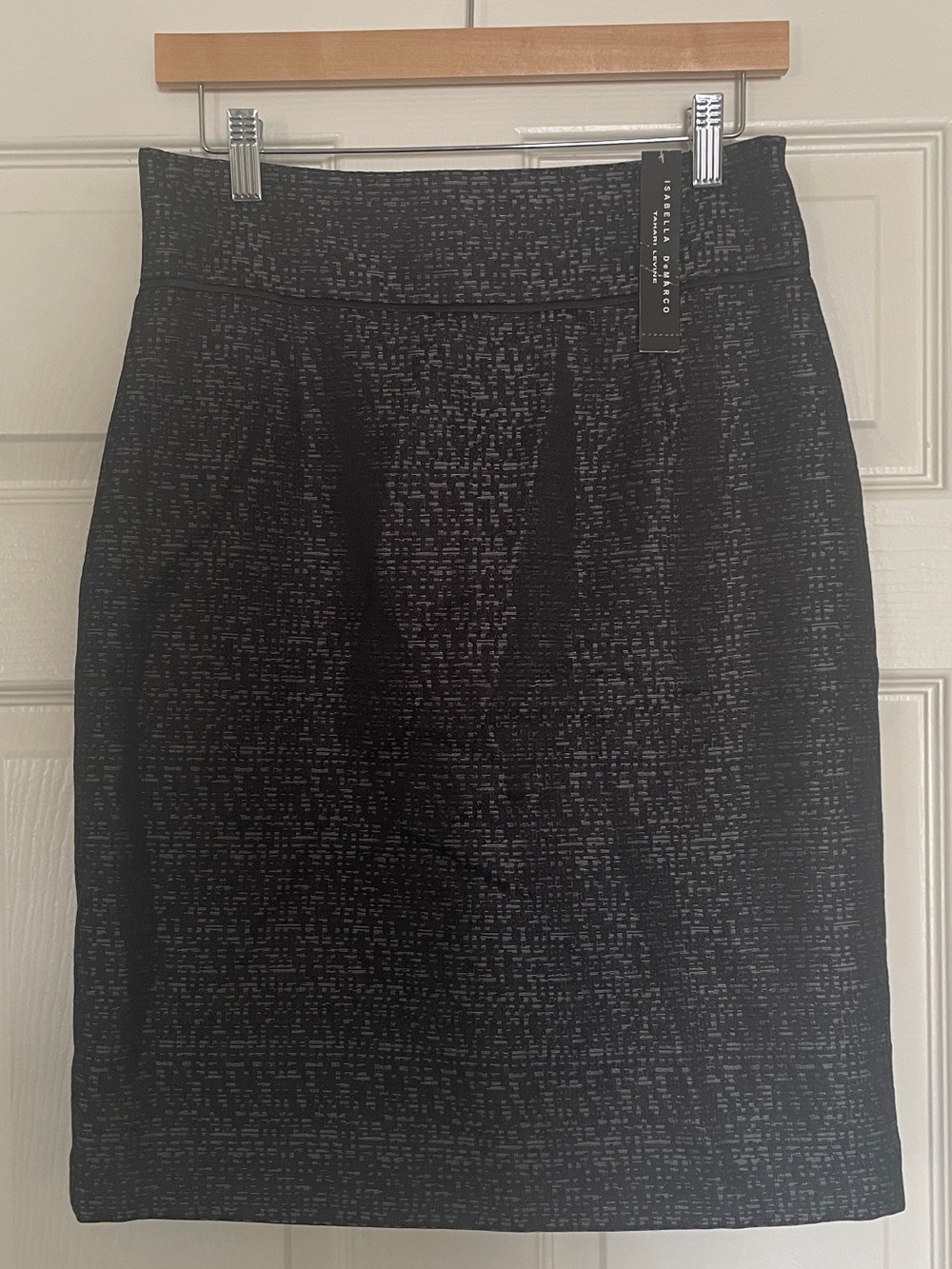 🖤 Isabella DeMarco Black Textured Pencil Skirt - Tailored Office Essential 🖤